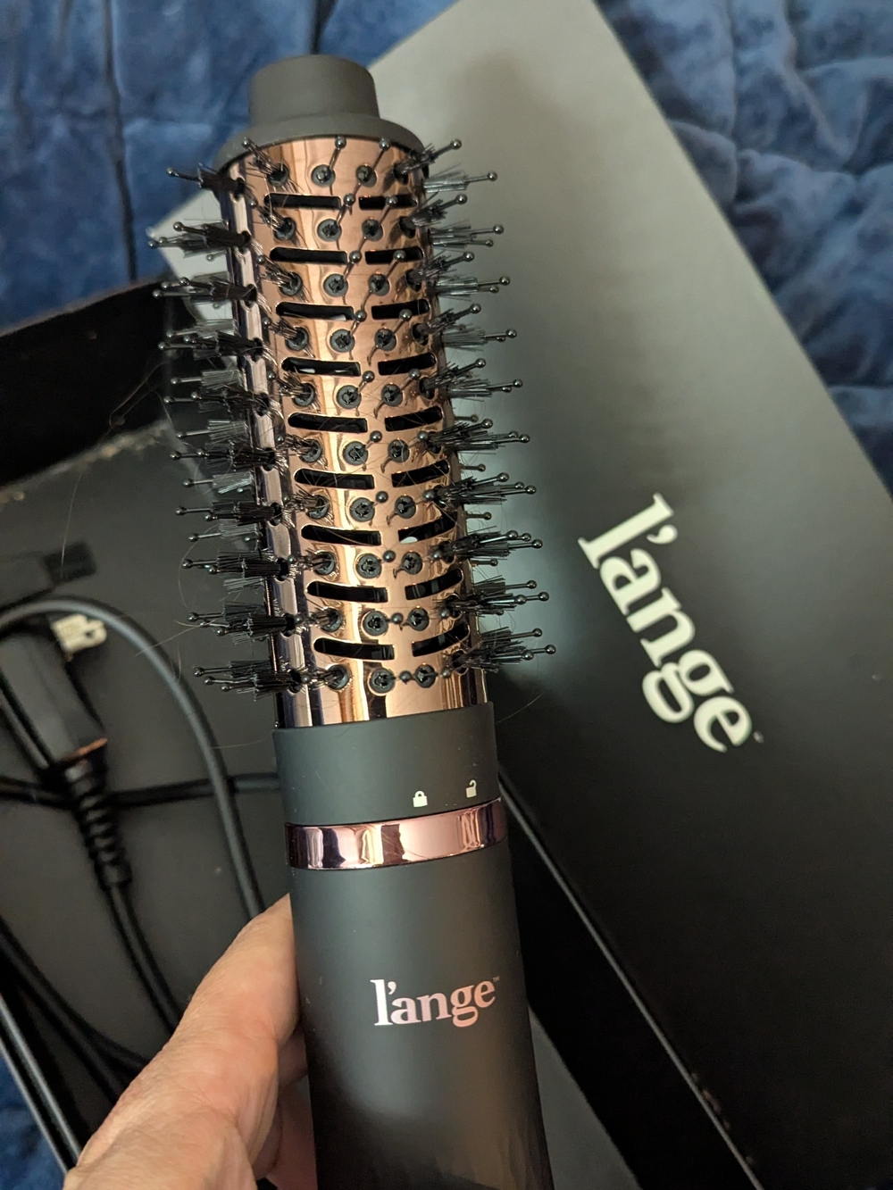 Lange Black & Rose Gold Hot Air Brush - Smooth & Volumize